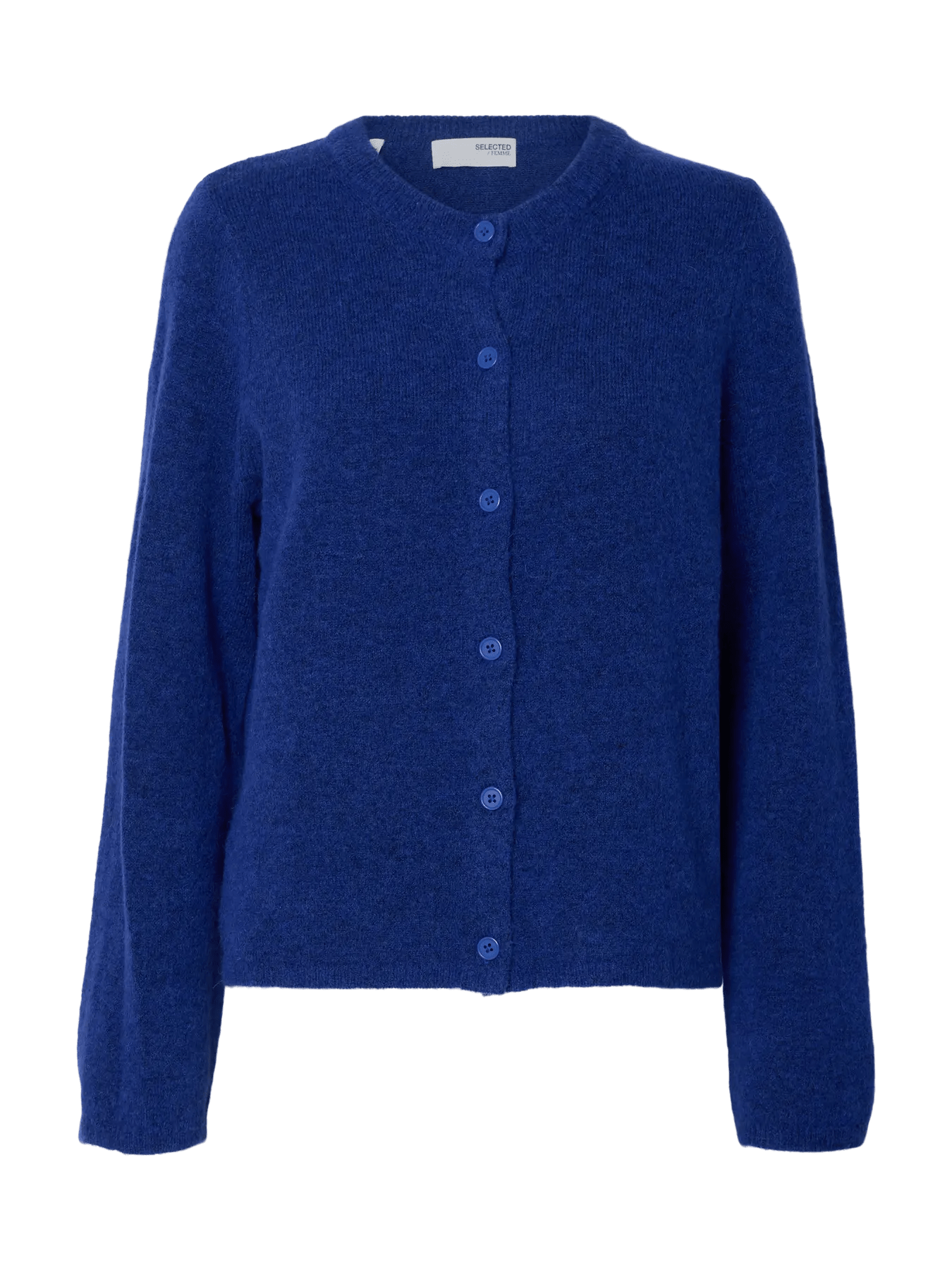 picture of Selected Femme Lulu Long Sleeved Wool Blend Cardigan - Dazzling Blue - Number Two - womens - fashion - ethical -