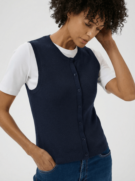 picture of Part Two Gemma Waistcoat - Dark Navy - Number Two - womens - fashion - clothing - Part Two 1