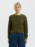 Selected Kat Short Cardigan - Fir Green/Navy/Light Sky