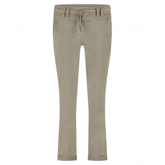 Red Button Tessy Stretch Cotton Tie Waist Pull On Jogger Hazelnut