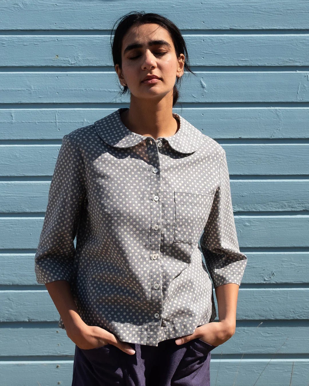 picture of Bibico Rowan Blouse - Grey Dot - Number Two - womens - fashion - clothing - Bibico 1