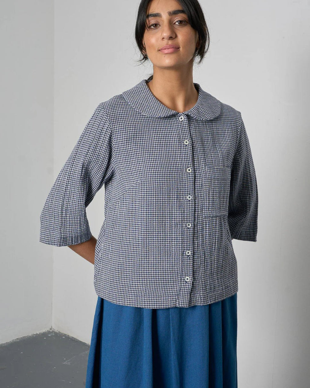 picture of Bibico Rowan Blouse - Navy Check - Number Two - womens - fashion - clothing - Bibico 3