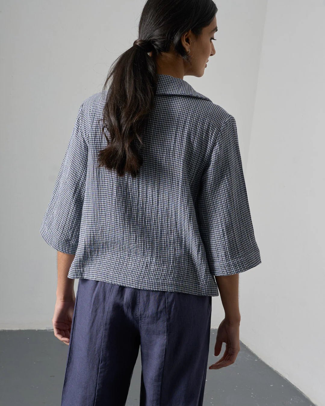 picture of Bibico Rowan Blouse - Navy Check - Number Two - womens - fashion - clothing - Bibico 2