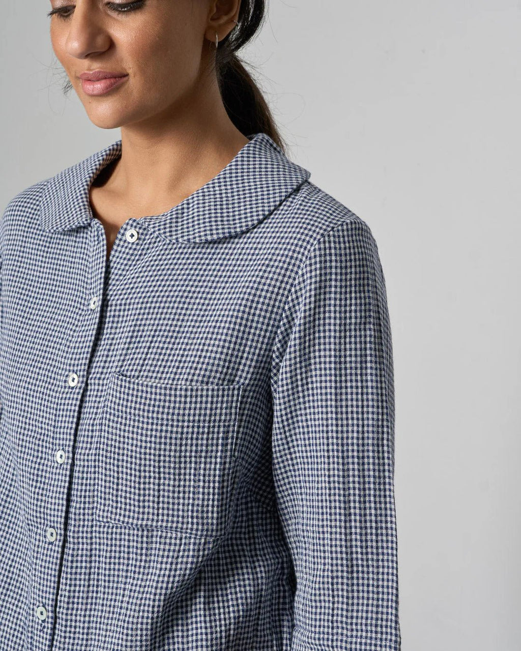 picture of Bibico Rowan Blouse - Navy Check - Number Two - womens - fashion - clothing - Bibico 1