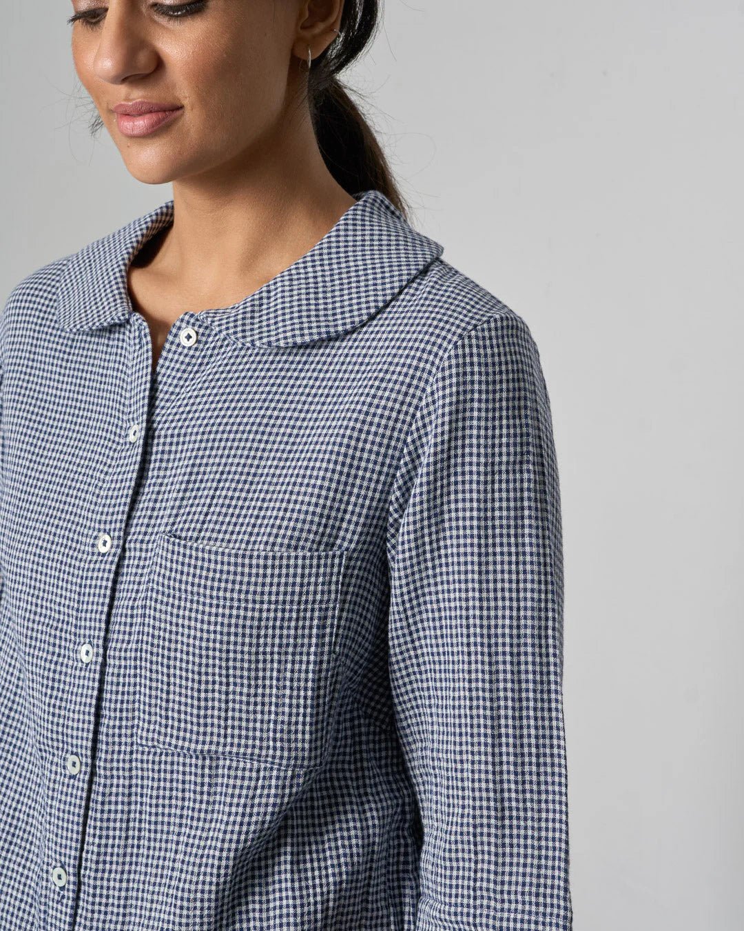 picture of Bibico Rowan Blouse - Navy Check - Number Two - womens - fashion - clothing - Bibico 1