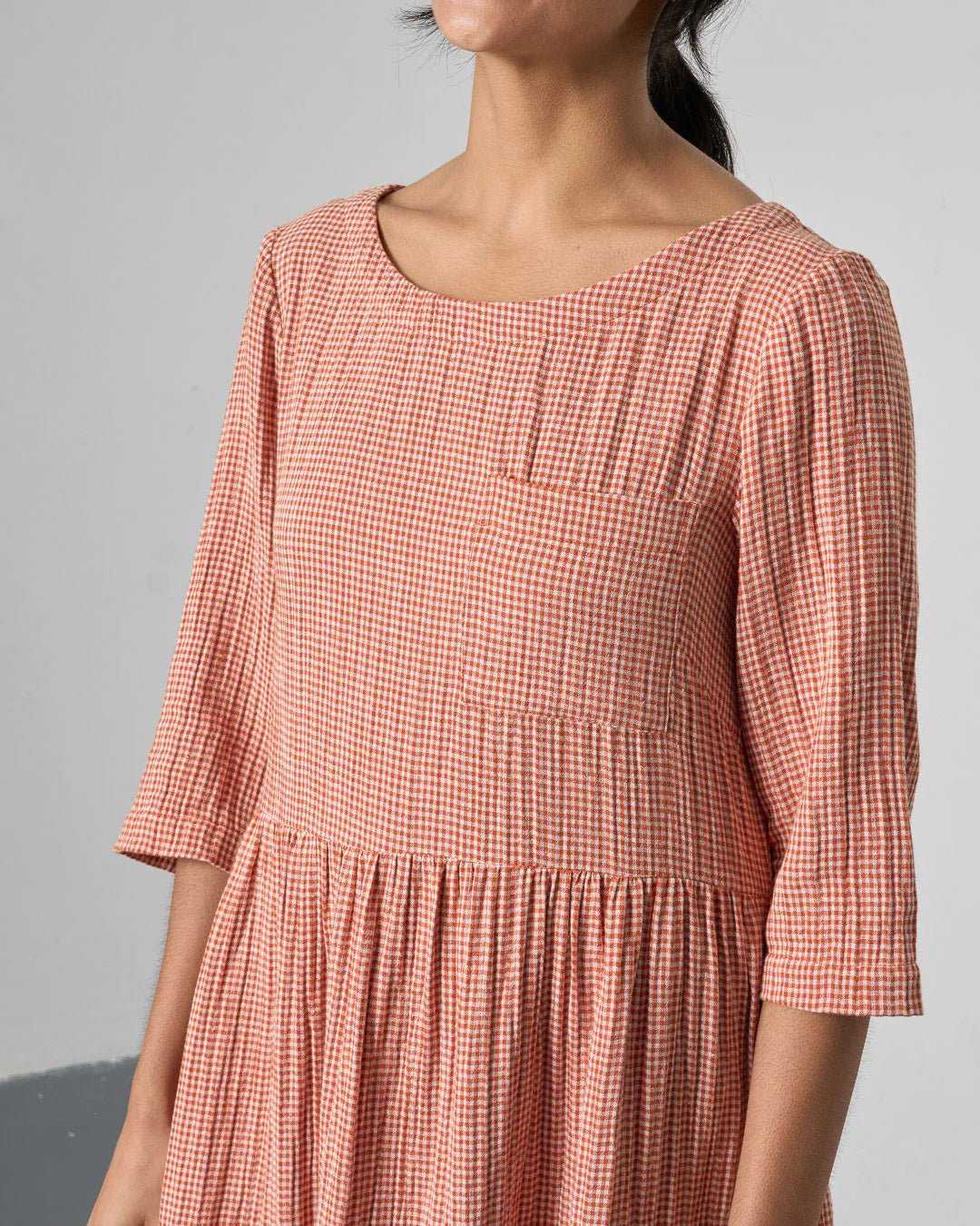 picture of Bibico Orla Day Dress - Rust Check - Number Two - womens - fashion - clothing - Bibico 2