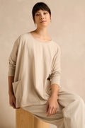 picture of Sahara Cotton Jersey Pocket Top - Ecru - Number Two - womens - fashion - clothing - Sahara 1