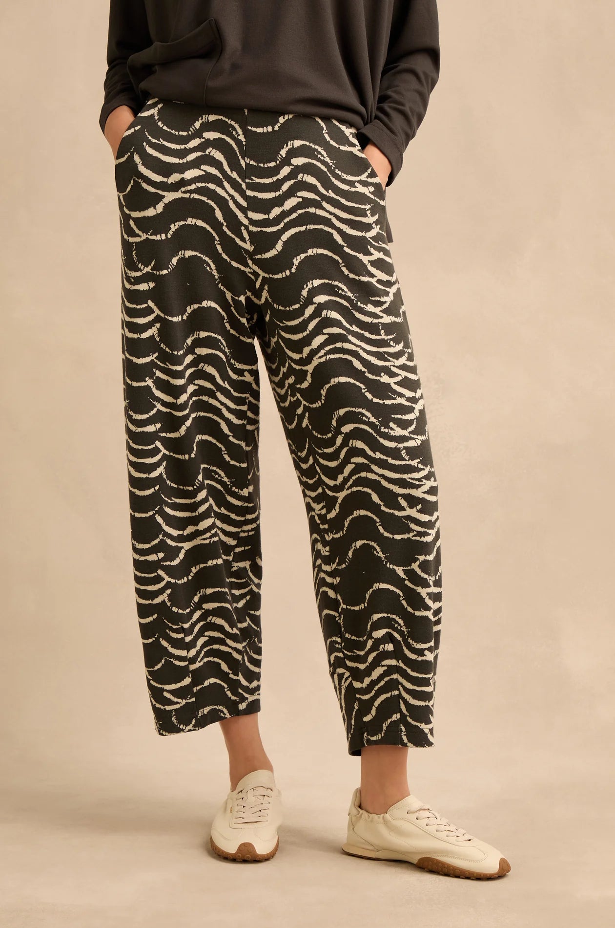 picture of Sahara Dancing Waves Jersey Bubble Trouser - Slate/Ecru - Number Two - womens - fashion - clothing - Sahara 2