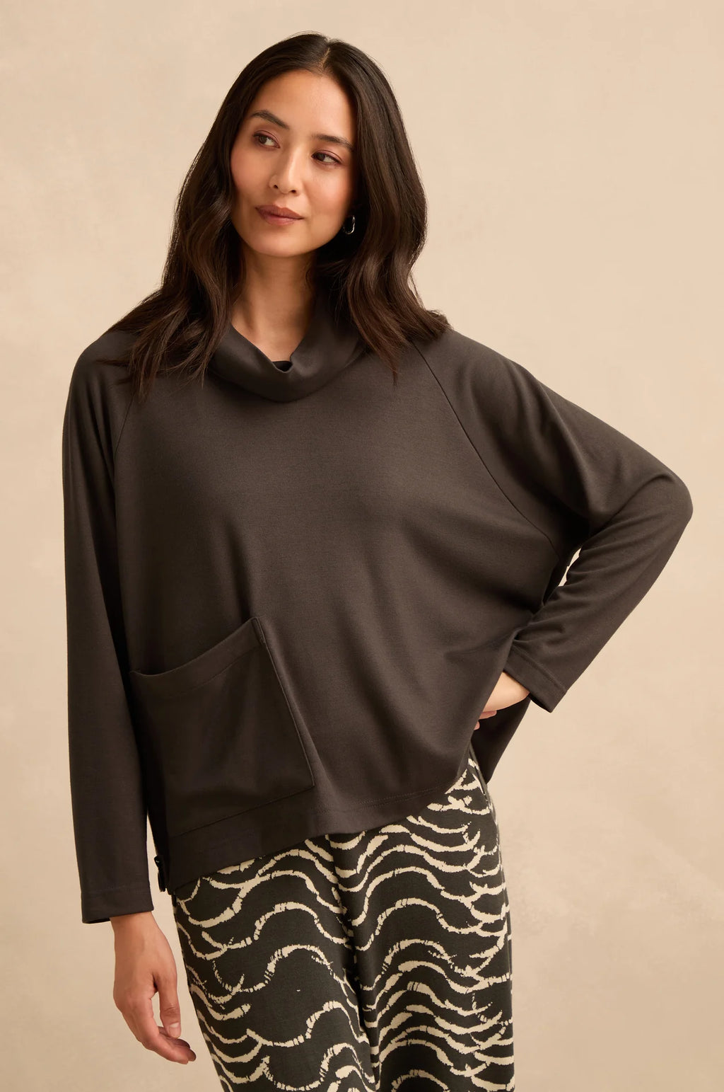 picture of Sahara Luxe Viscose Jersey Cowl Neck Top - Slate - Number Two - womens - fashion - clothing - Sahara 2