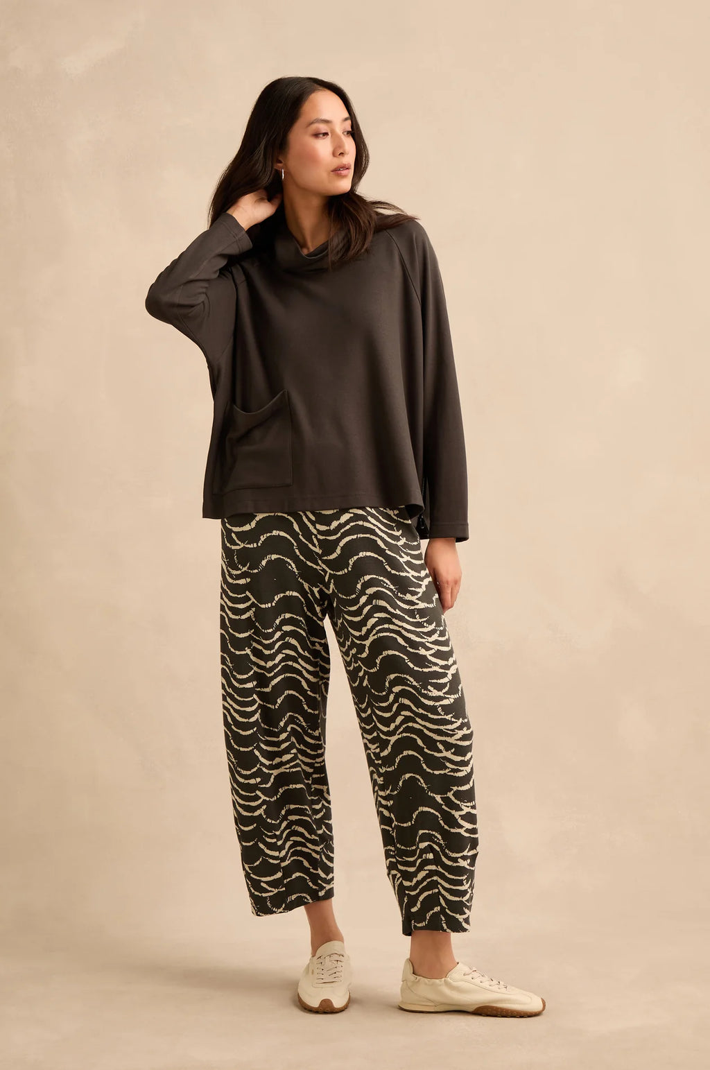 picture of Sahara Luxe Viscose Jersey Cowl Neck Top - Slate - Number Two - womens - fashion - clothing - Sahara 1