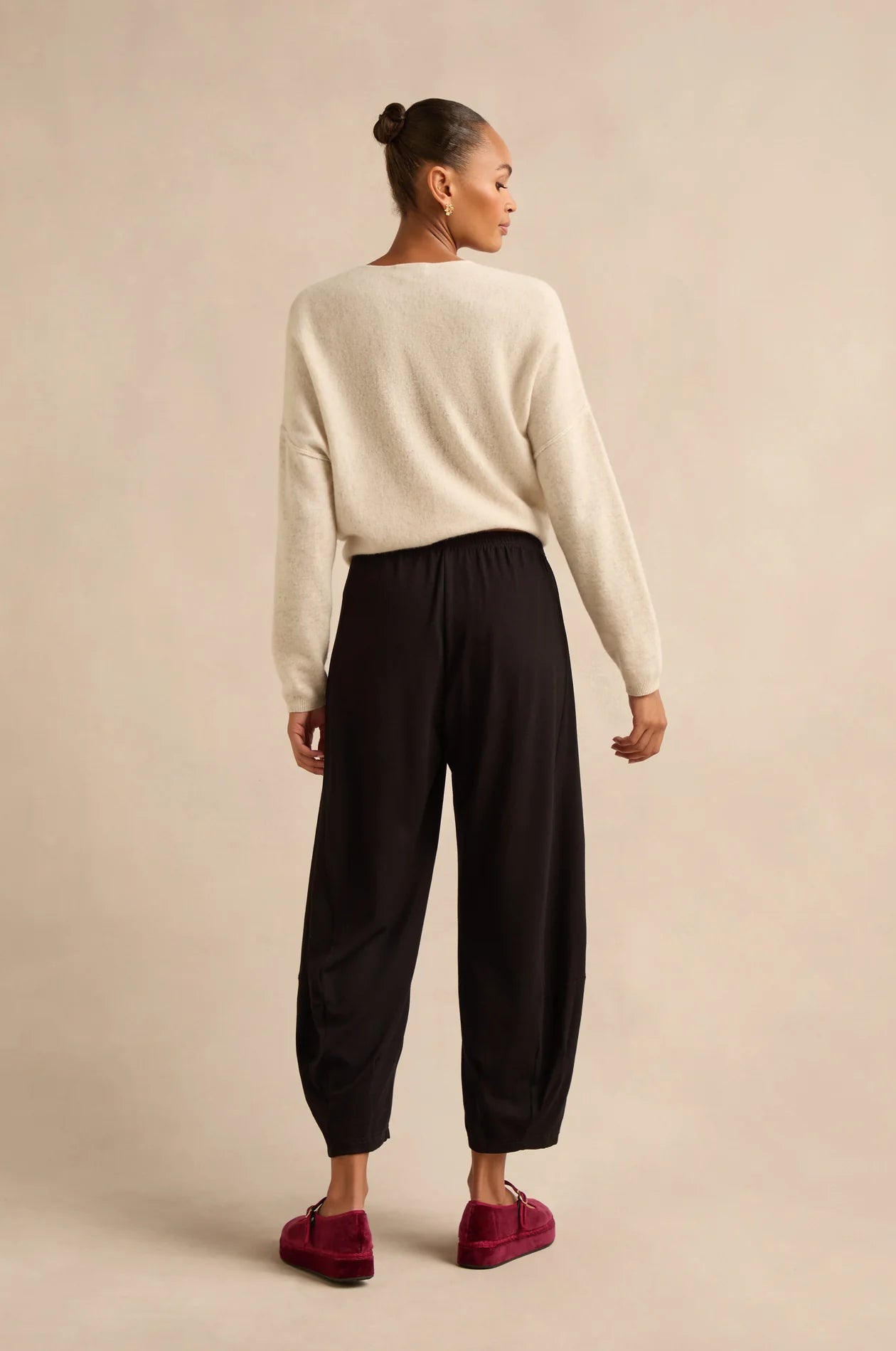 picture of Sahara Fluid Crepe Bubble Trouser - Black - Number Two - womens - fashion - clothing - Sahara 4
