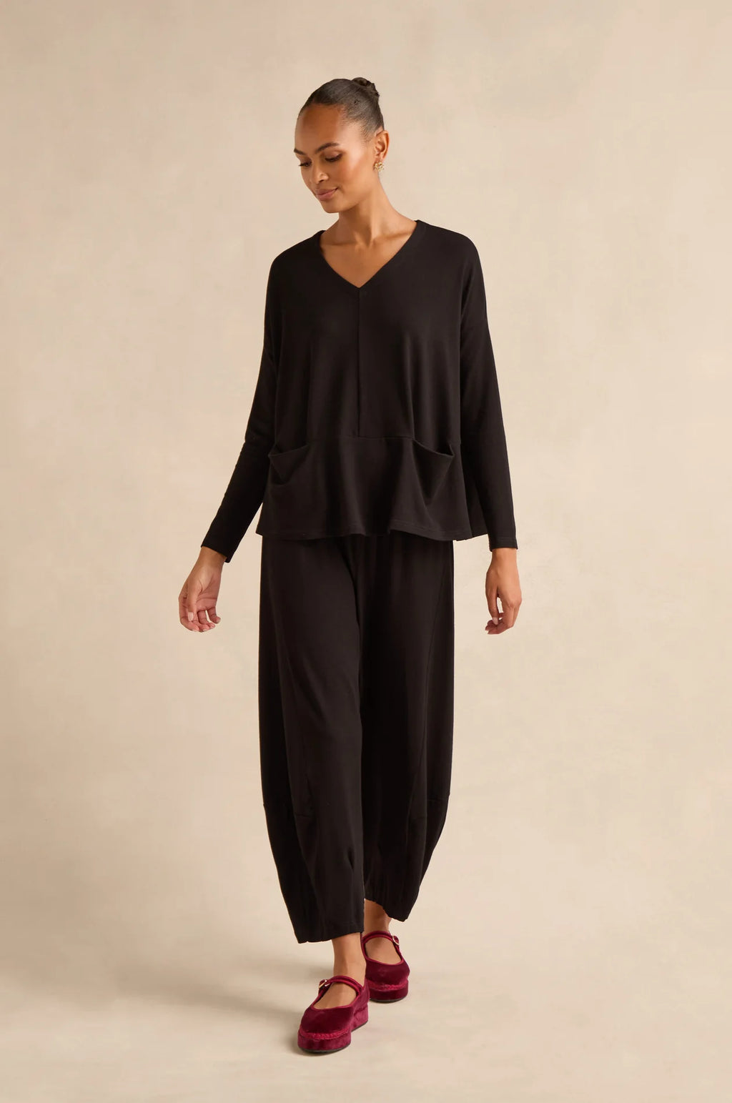 picture of Sahara Fluid Crepe Relaxed Top - Black - Number Two - womens - fashion - clothing - Sahara 3