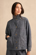 picture of Sahara Washed Cotton Linen Jacket - Denim Blue - Number Two - womens - fashion - clothing - Sahara 1