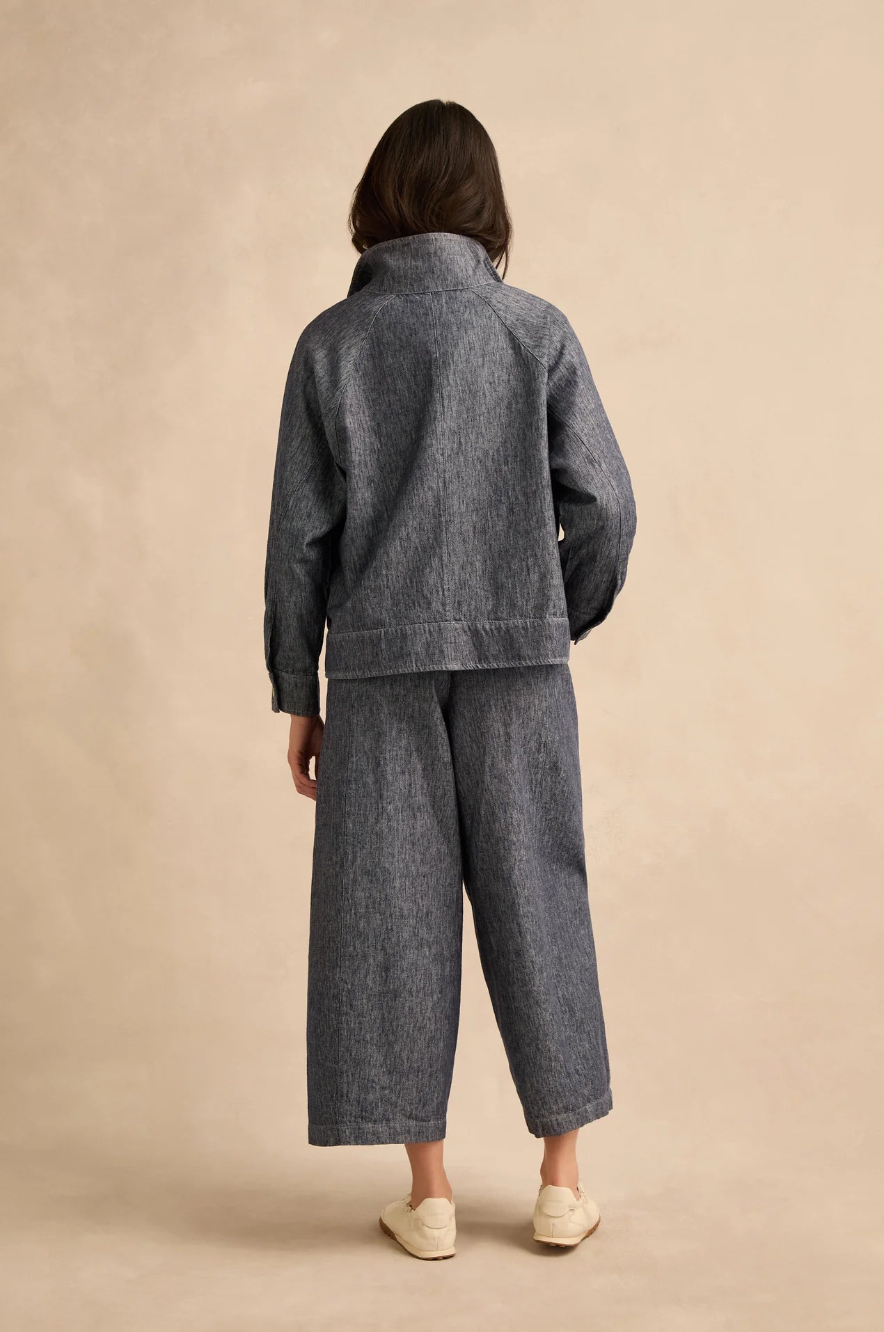 picture of Sahara Washed Cotton Linen Jacket - Denim Blue - Number Two - womens - fashion - clothing - Sahara 3