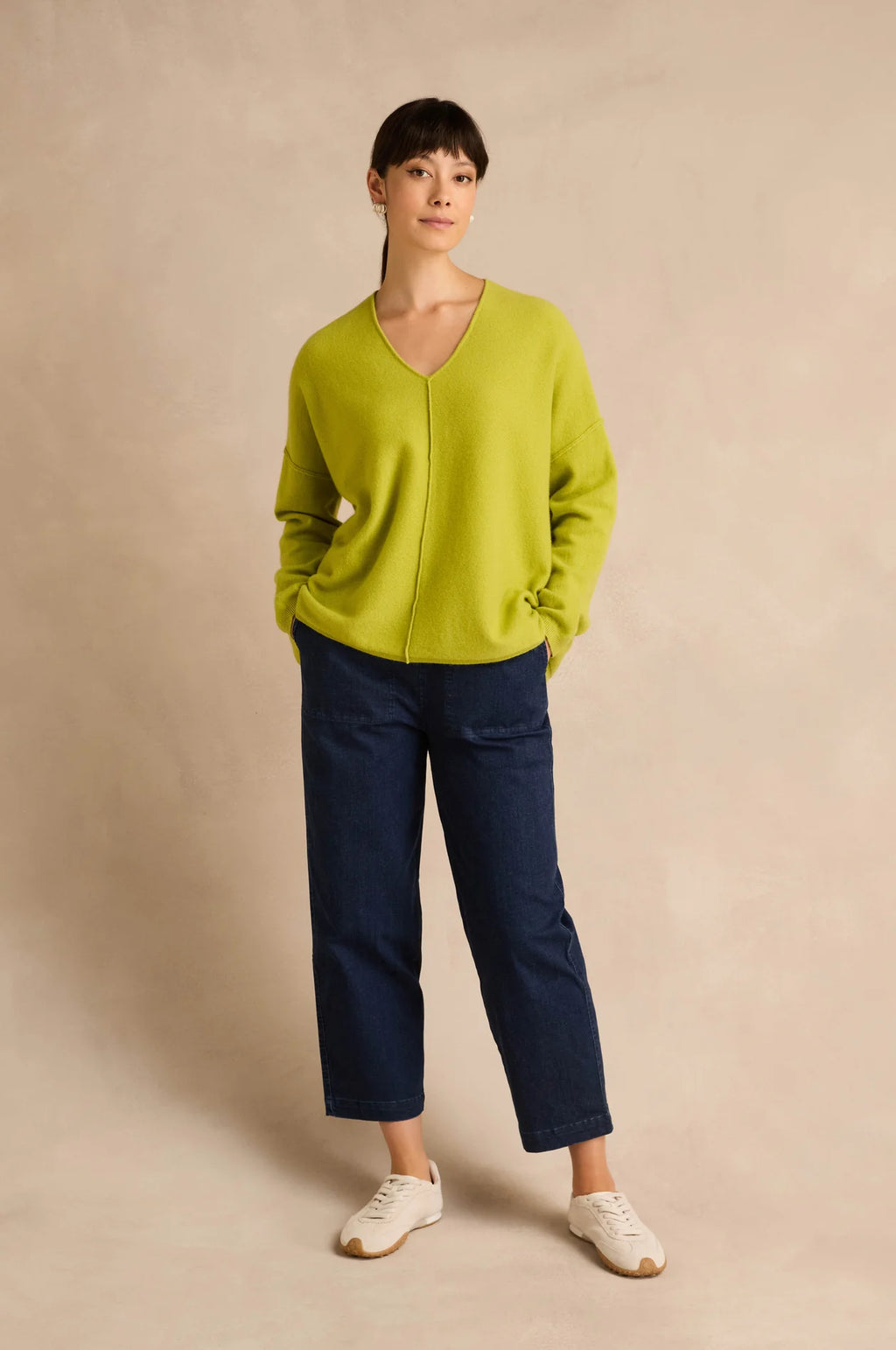 picture of Sahara Merino Wool V-Neck Jumper - Kiwi - Number Two - womens - fashion - clothing - Sahara 4