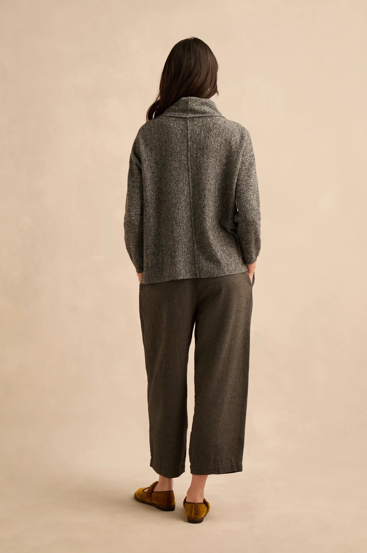 picture of Sahara Merino Wool Cowl-Neck Jumper - Black/White - Number Two - womens - fashion - clothing - Sahara 3