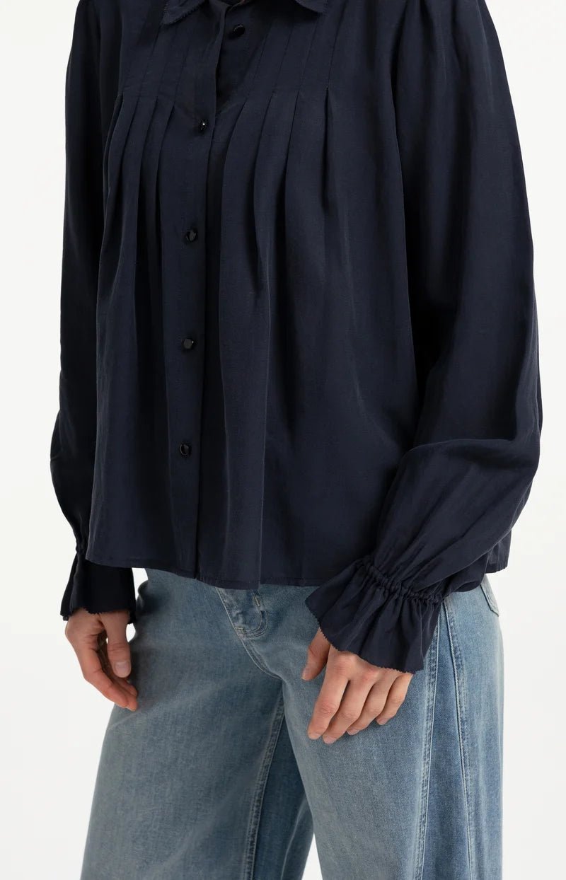 picture of Yaya Sheer Blouse with Pleated Detail - Cat Black - Number Two - womens - fashion - clothing - Yaya 6