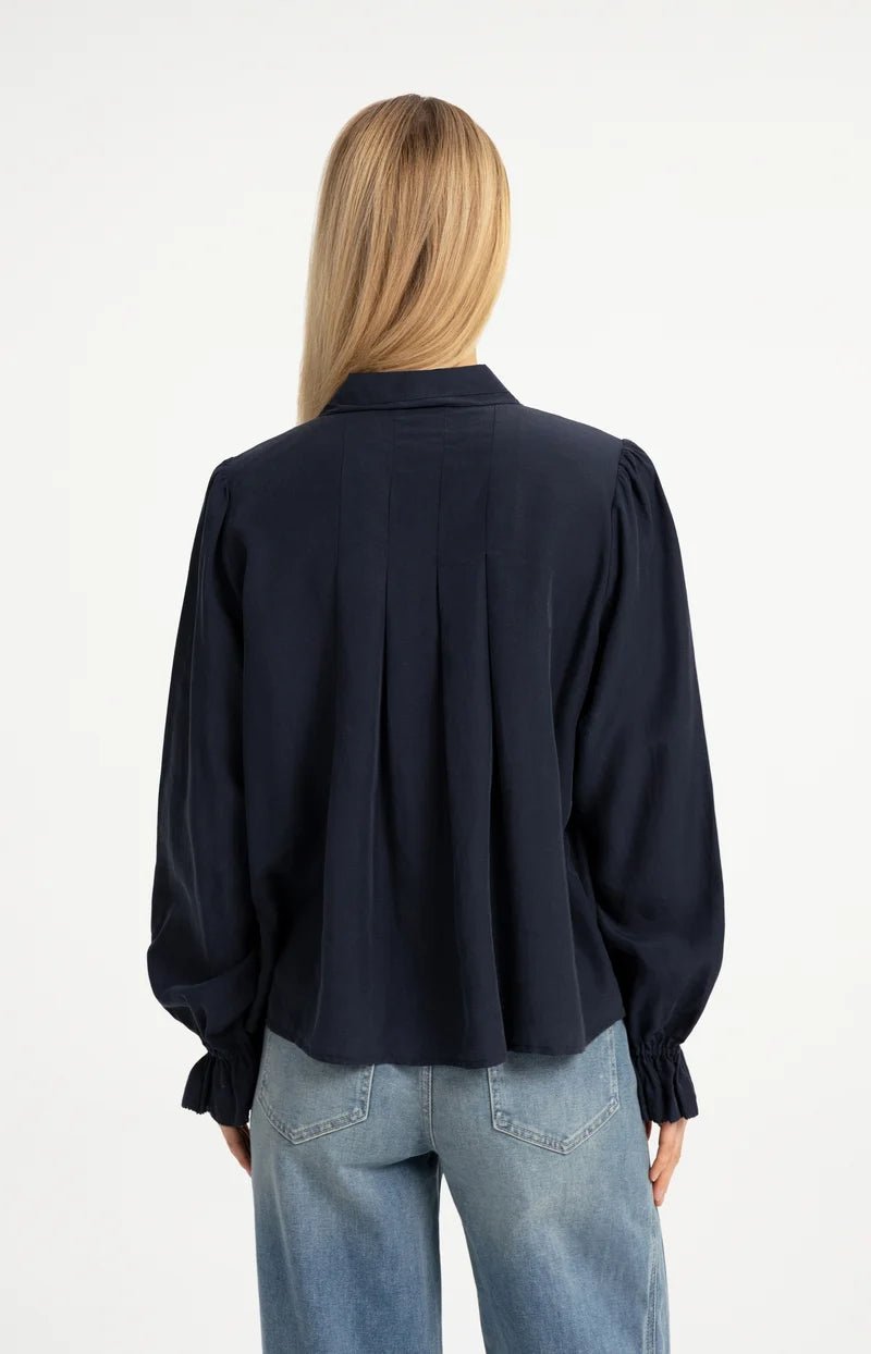 picture of Yaya Sheer Blouse with Pleated Detail - Cat Black - Number Two - womens - fashion - clothing - Yaya 3