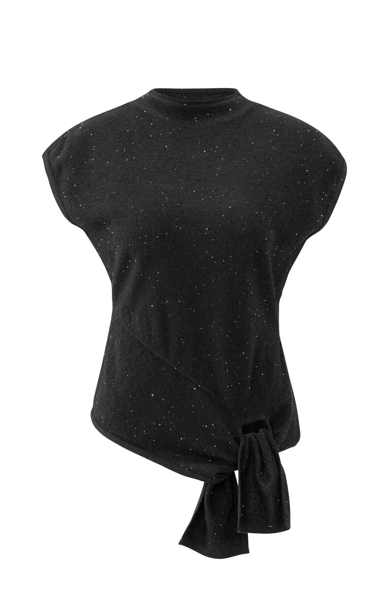 picture of Yaya Sleeveless Sweater with Knot Detail & Sequins - Number Two - womens - fashion - clothing - Yaya 4