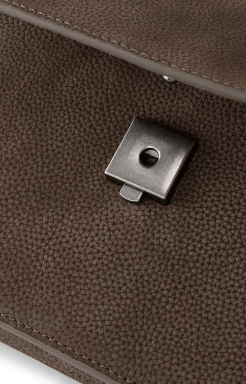 picture of Yaya Small Leather Shoulder Bag with Chain - Chocolate Brown - Number Two - womens - fashion -accessories - Yaya 4