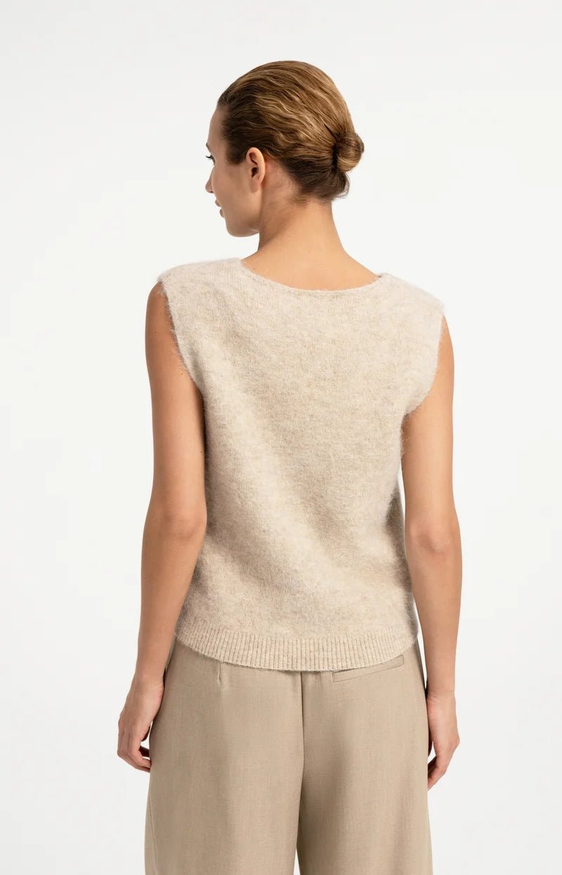 picture of Yaya Soft Knit Spencer With Deep V-Neck - Light Beige Melange - Number Two - womens - fashion - clothing - Yaya 5