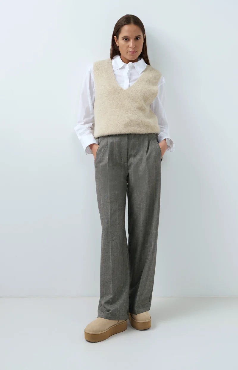 picture of Yaya Soft Knit Spencer With Deep V-Neck - Light Beige Melange - Number Two - womens - fashion - clothing - Yaya 9