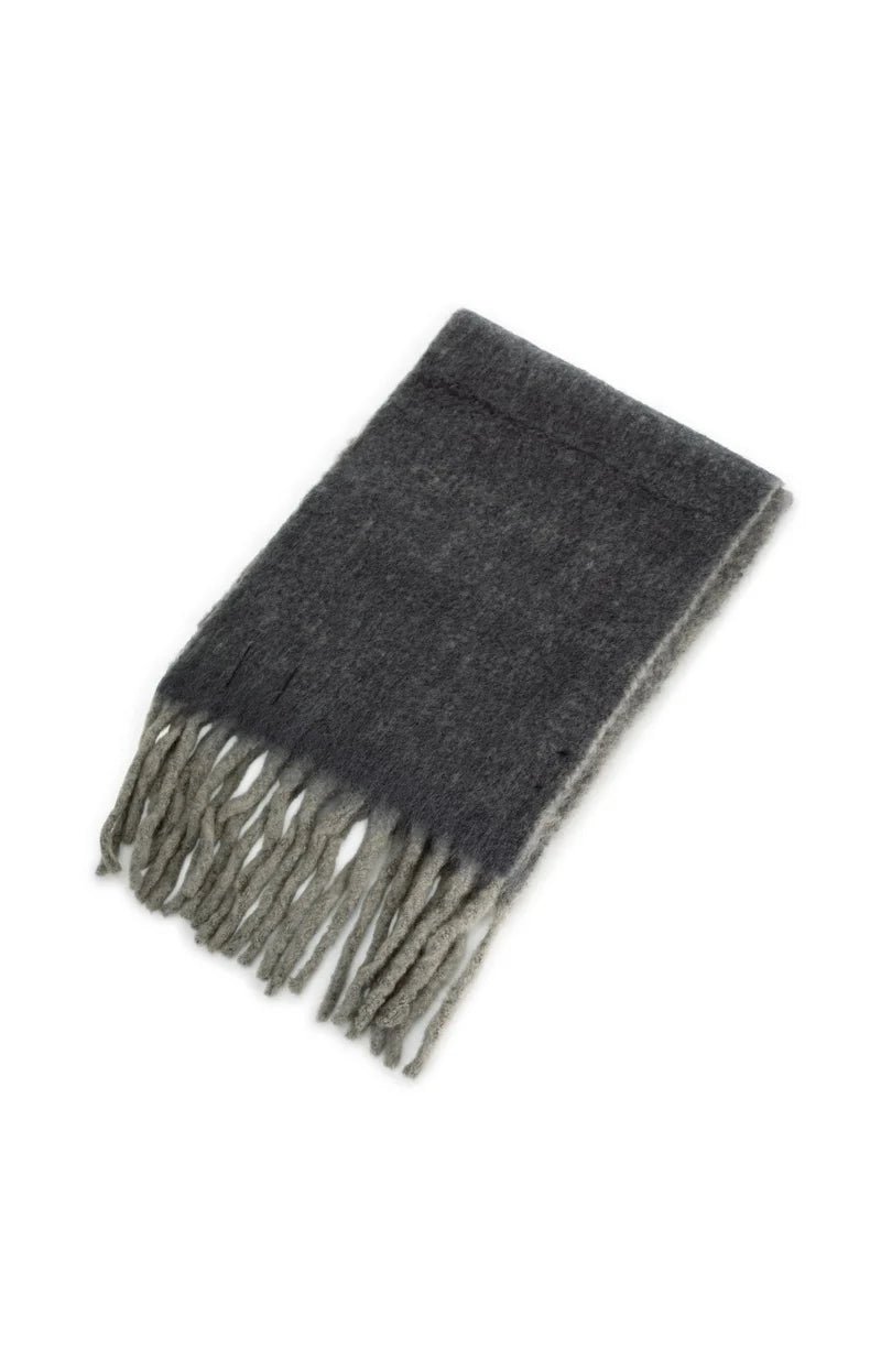 picture of Yaya Soft Woven Scarf with Fringes - Full Moon Grey Melange - Number Two - womens - fashion - accessories - Yaya 2