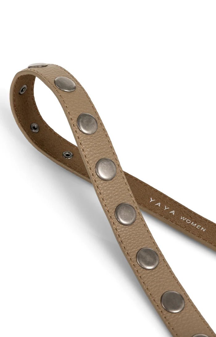 picture of Yaya Leather Studded Belt - Khaki Green - Number Two - womens - fashion - accessories - Yaya 3