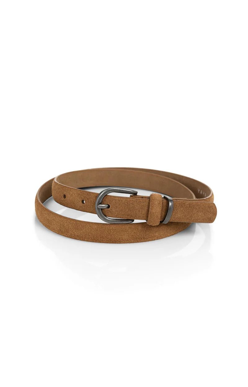 picture of Yaya Suede Belt with Metal Buckle - Tan Brown - Number Two - womens - fashion - accessories - Yaya 1