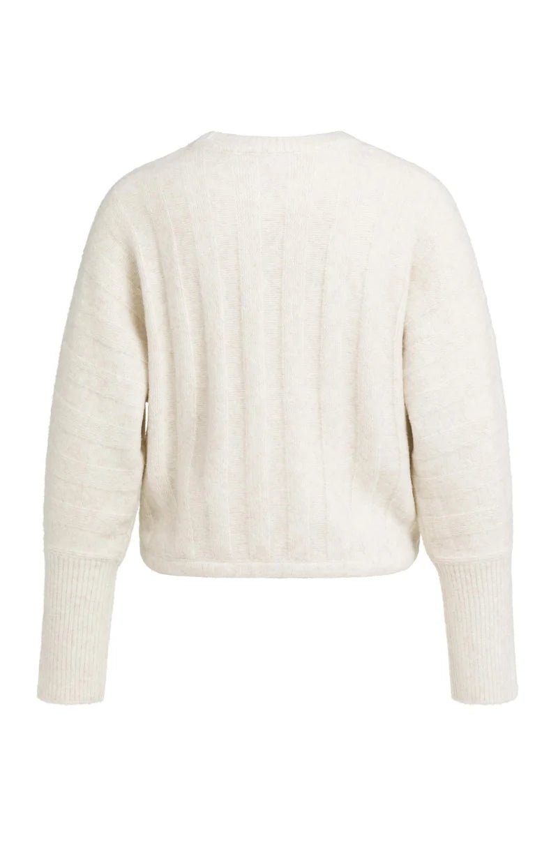 picture of Yaya Sweater With Batwing Sleeves Drawcord Hem - Off White Melange - Number Two - womens - fashion - clothing - Yaya 11