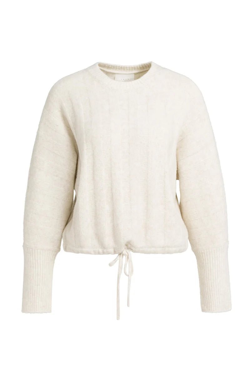 picture of Yaya Sweater With Batwing Sleeves Drawcord Hem - Off White Melange - Number Two - womens - fashion - clothing - Yaya 2