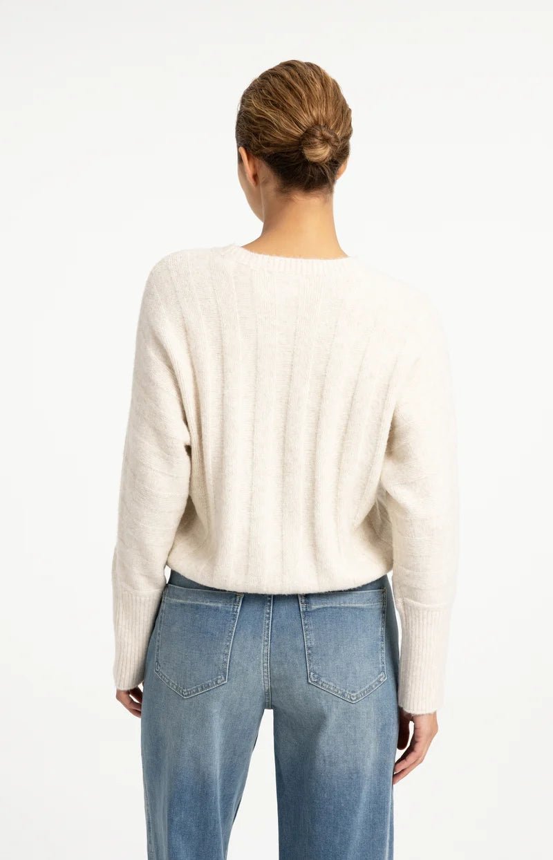 picture of Yaya Sweater With Batwing Sleeves Drawcord Hem - Off White Melange - Number Two - womens - fashion - clothing - Yaya 5