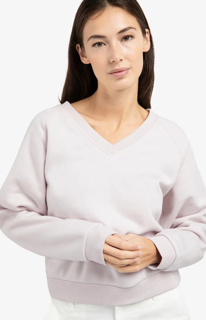 picture of Yaya V Neck Sweater with V Neck & Ribbed Trims - Grey Lilac - Number Two - womens - fashion - clothing - Yaya 2