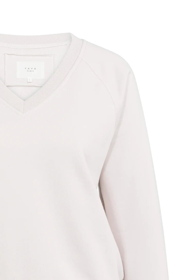 picture of Yaya V Neck Sweater with V Neck & Ribbed Trims - Grey Lilac - Number Two - womens - fashion - clothing - Yaya 5