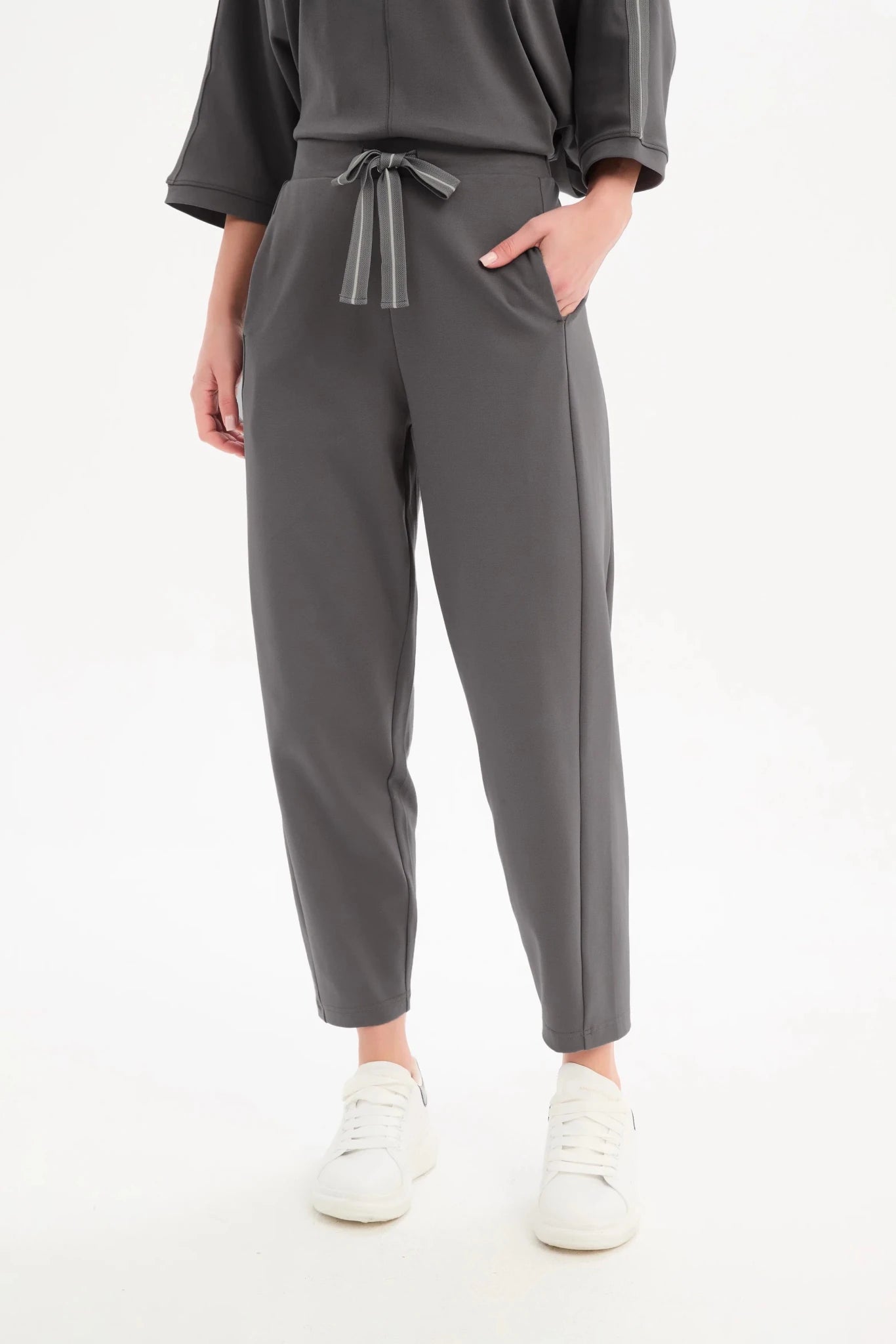 picture of Tirelli Barrel Leg Jersey Pant - Graphite - Number Two - womens - fashion - clothing - Tirelli 3