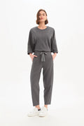 picture of Tirelli Barrel Leg Jersey Pant - Graphite - Number Two - womens - fashion - clothing - Tirelli 1