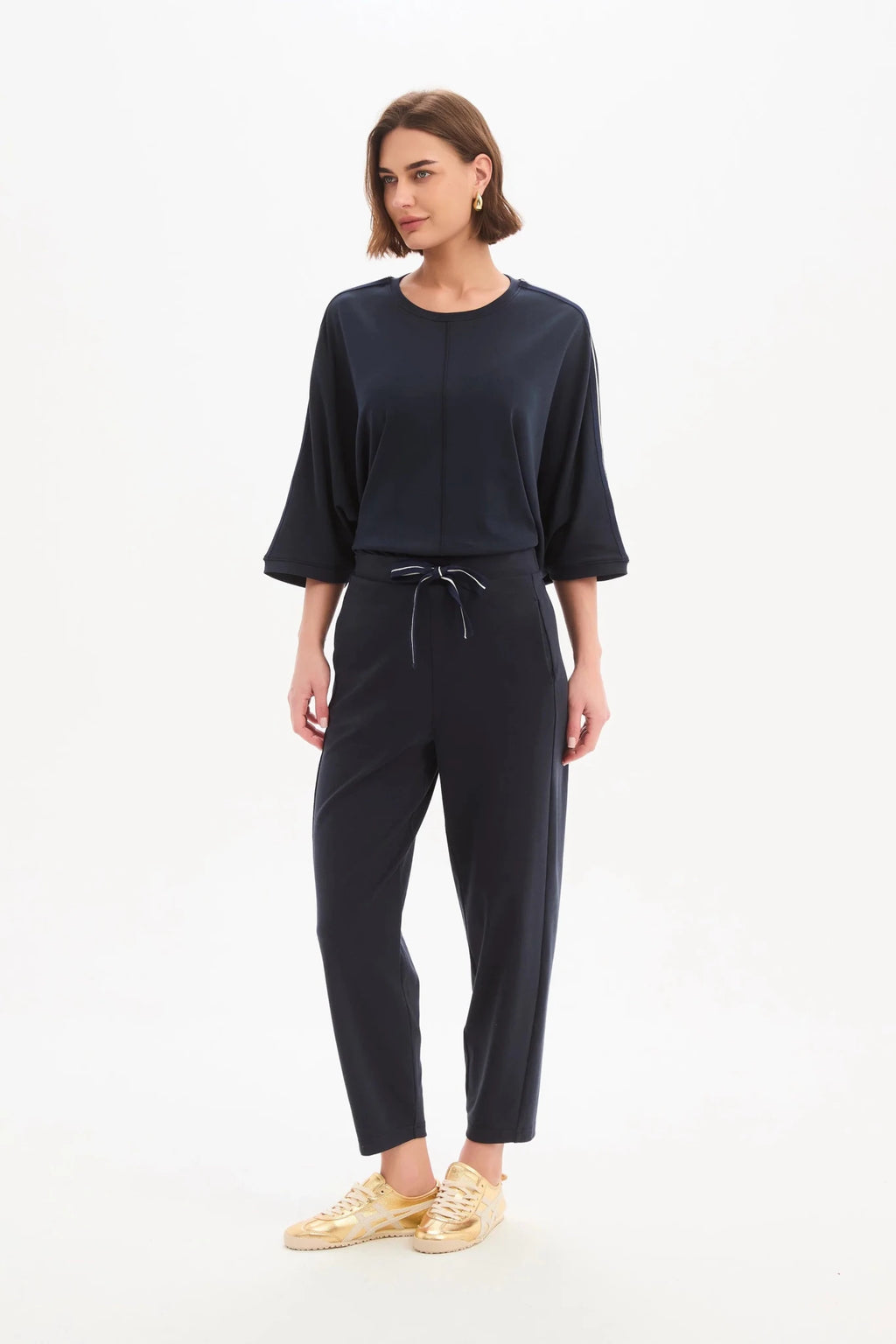 picture of Tirelli Barrel Leg Jersey Pant - Navy - Number Two - womens - fashion - clothing - Tirelli 2