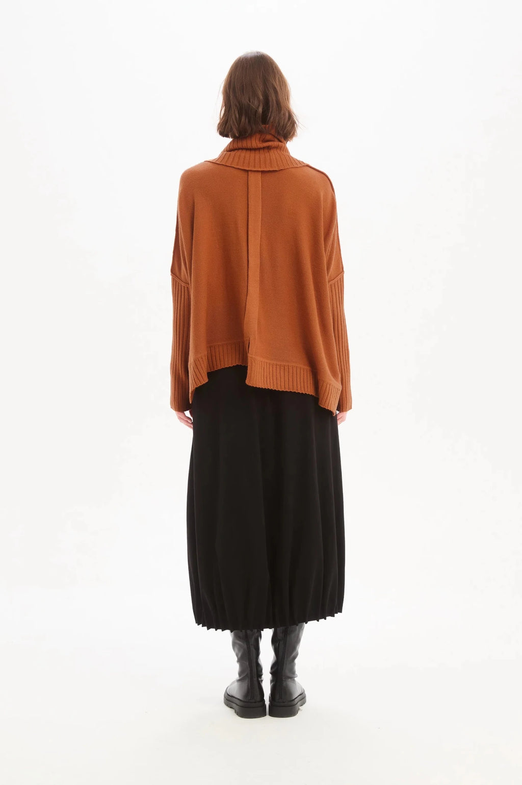 picture of Tirelli Zip Collar Boxy Rib Sleeve Knit - Amberstone - Number Two - womens - fashion - clothing - Tirelli 4