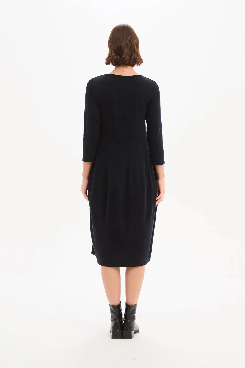 picture of Tirelli Diagonal Seam Knit Dress - Navy - Number Two - womens - fashion - clothing - Tirelli 2