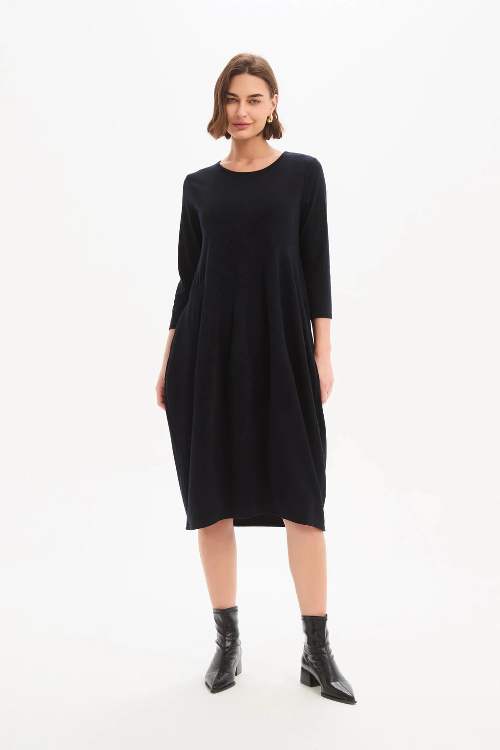 picture of Tirelli Diagonal Seam Knit Dress - Navy - Number Two - womens - fashion - clothing - Tirelli 1