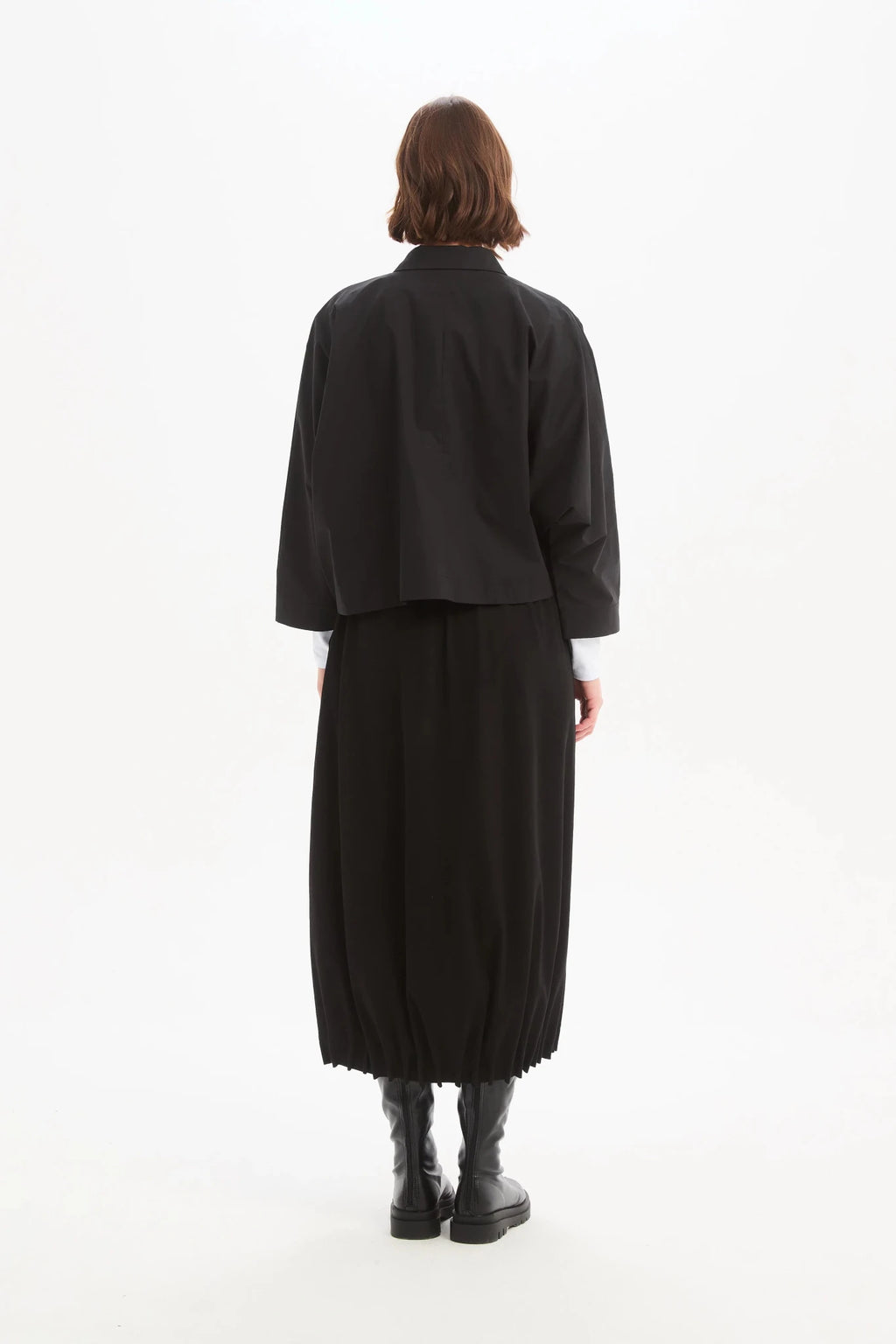 picture of Tirelli Jersey Pin Tuck Hem Skirt - Black - Number Two - womens - fashion - clothing - Tirelli 3