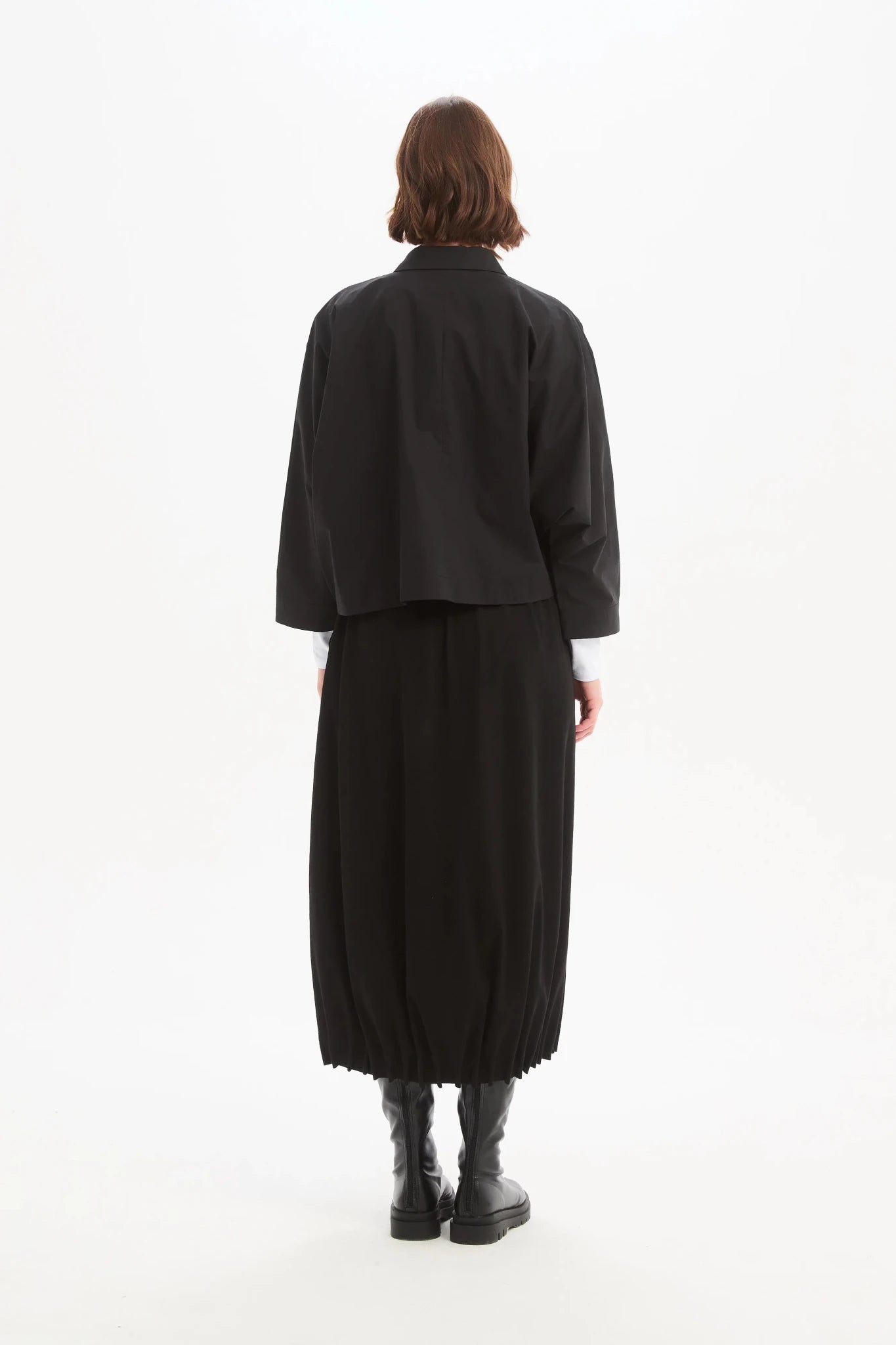 picture of Tirelli Jersey Pin Tuck Hem Skirt - Black - Number Two - womens - fashion - clothing - Tirelli 3