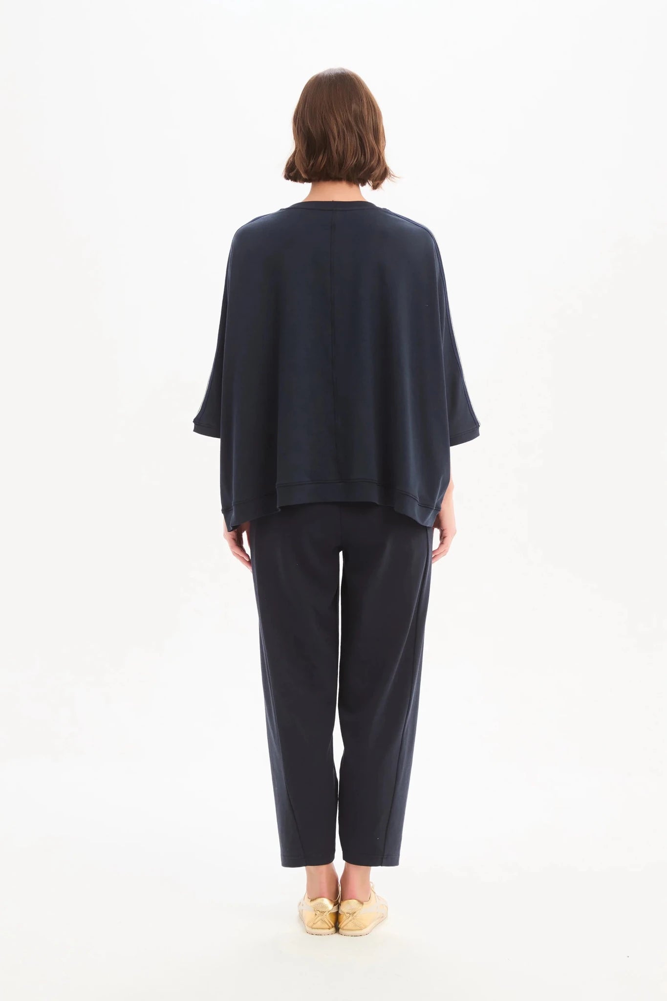 picture of Tirelli Oversized 3/4 Stripe Sleeve Tee - Navy - Number Two - womens - fashion - clothing - Tirelli 2