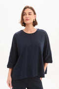 picture of Tirelli Oversized 3/4 Stripe Sleeve Tee - Navy - Number Two - womens - fashion - clothing - Tirelli 1
