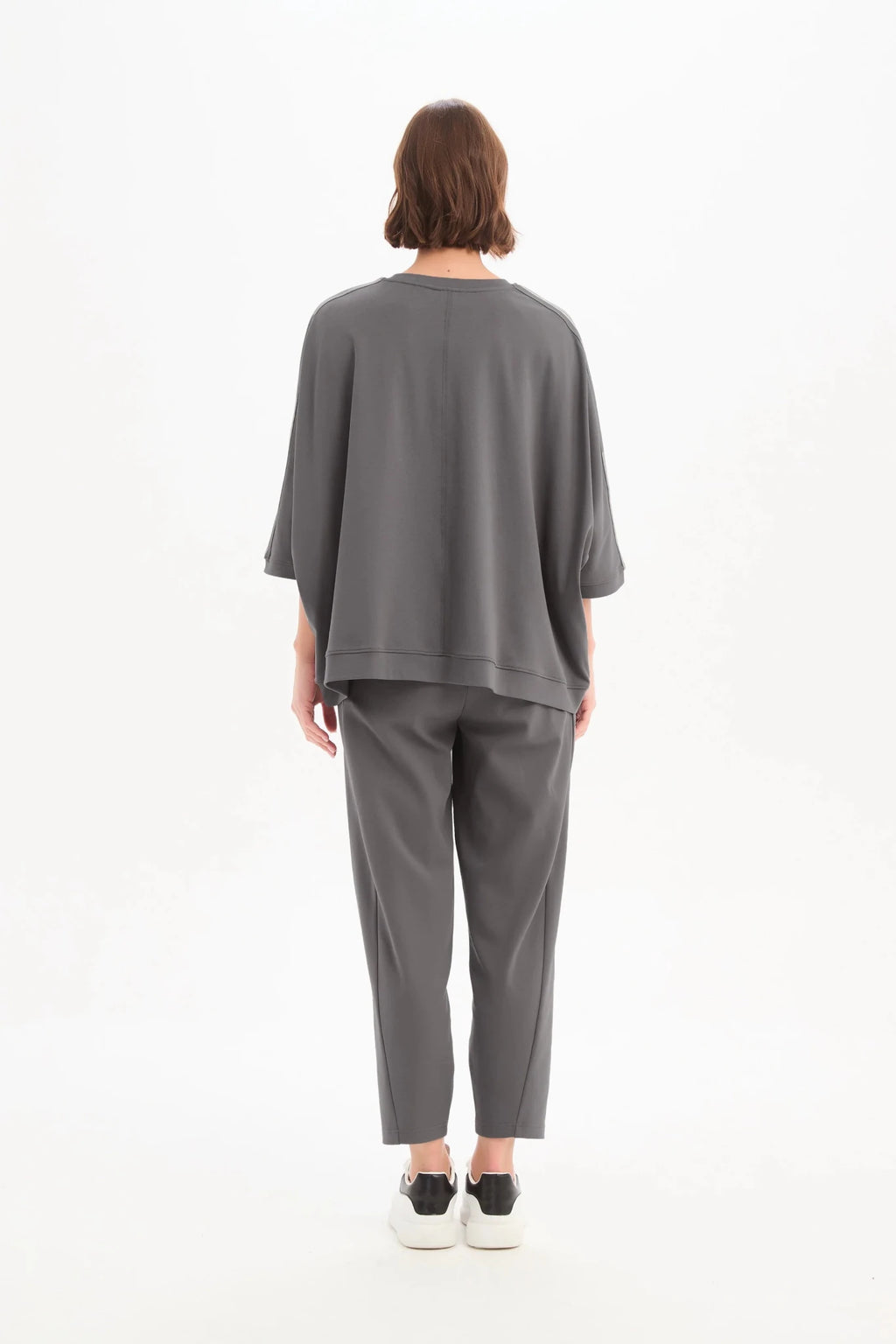 picture of Tirelli Oversized 3/4 Stripe Sleeve Tee - Graphite - Number Two - womens - fashion - clothing - Tirelli 2