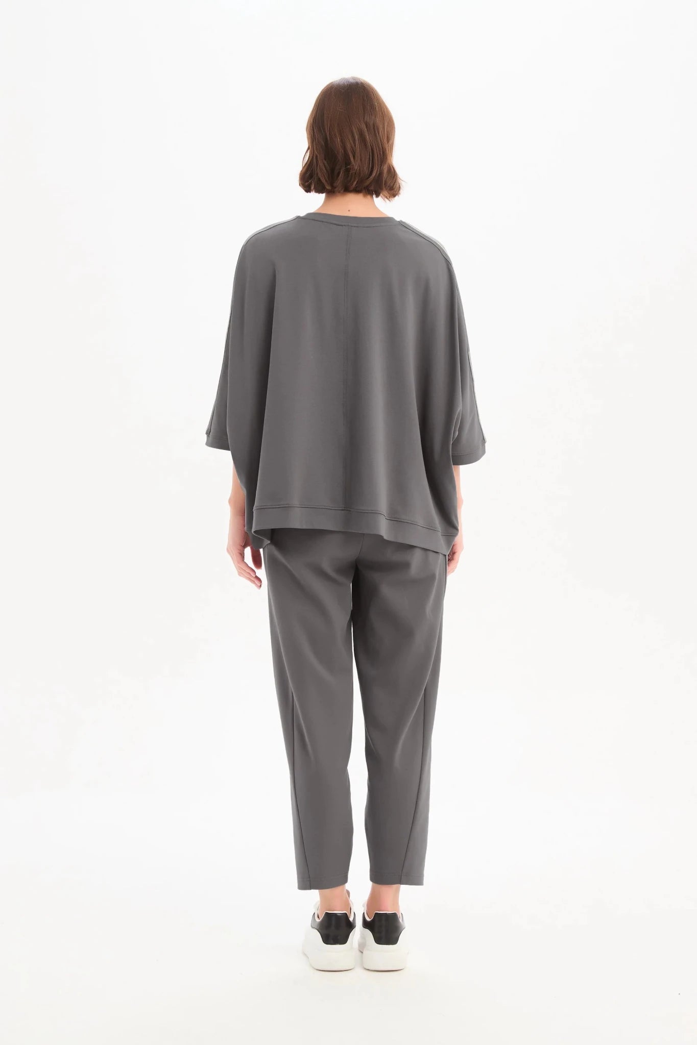 picture of Tirelli Oversized 3/4 Stripe Sleeve Tee - Graphite - Number Two - womens - fashion - clothing - Tirelli 2