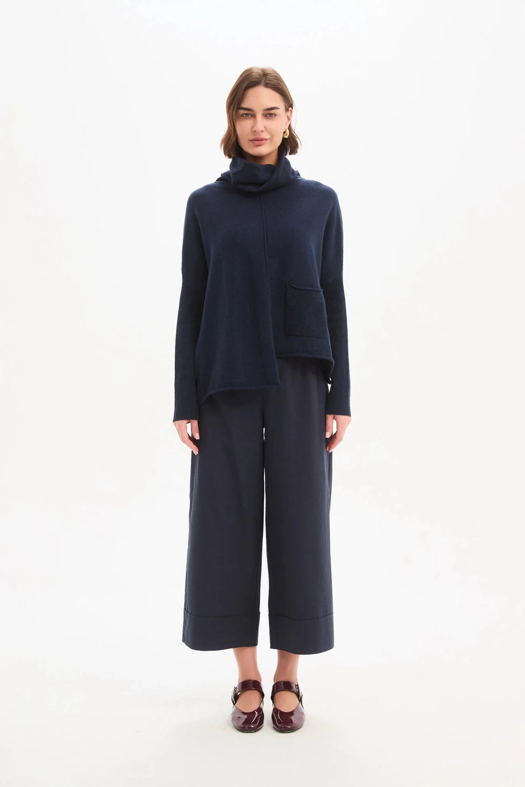 picture of Tirelli Roll Hem Pocket Knit - Navy - Number Two - womens - fashion - clothing - Tirelli 2