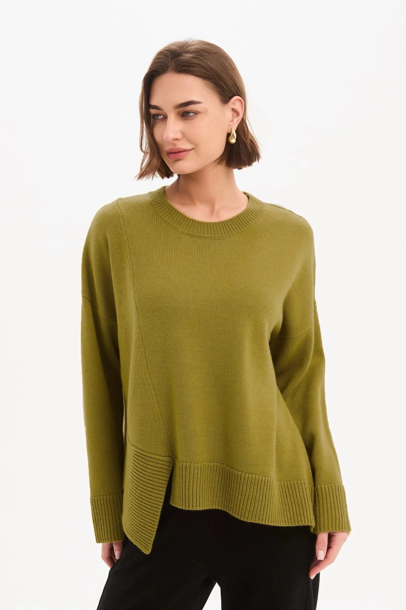 picture of Tirelli Textured Cuff Knit - Chartreuse - Number Two - womens - fashion - clothing - Tirelli 1