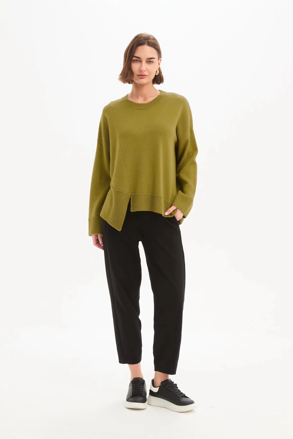 picture of Tirelli Textured Cuff Knit - Chartreuse - Number Two - womens - fashion - clothing - Tirelli 2