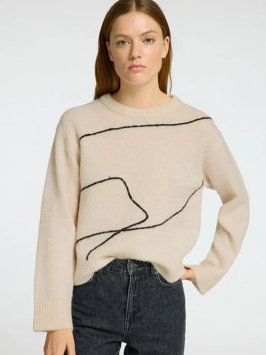 Selected Femme Sia Wool Blend Knitted Pullover Birch